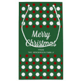 Modern groen patroon Kerstmis Klein Cadeauzakje (Achterkant)