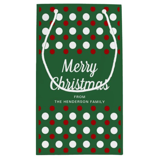 Modern groen patroon Kerstmis Klein Cadeauzakje (Achterkant)