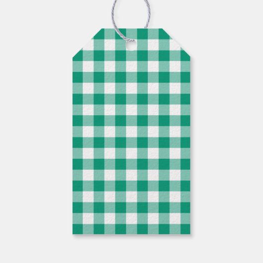 Modern Groen Plaid Script Vrolijk Kerstfeest Cadeaulabel (Achterkant)