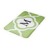 Modern groen Quatrefoil Monogram Badmat (Gekanteld)