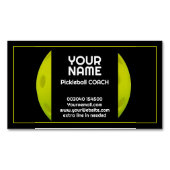 Modern groen realistisch pickleball magnetisch visitekaartje (Voorkant)