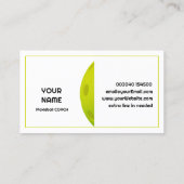 Modern groen realistisch pickleball visitekaartje (Achterkant)