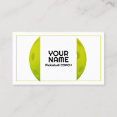 Modern groen realistisch pickleball visitekaartje (Voorkant)