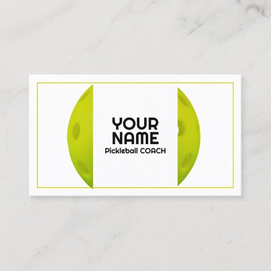Modern groen realistisch pickleball visitekaartje (Voorkant)