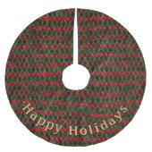 Modern Groen Rood Diamantpatroon Persoonlijk Beric Kerstboom Rok (Voorkant)