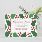 Modern groen & rood Jolly Holly Kerstmis Kaart (Staand voorkant)