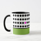 Modern Groen Roze Polka Dots Kleurenblok Mok (Links)