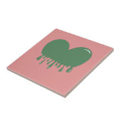 Modern Groen Roze Vloeibare Druppel hart y2k chic Tegeltje (Zijkant)