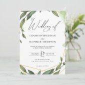 Modern groen Sage Groen Bruiloft Kaart (Staand voorkant)