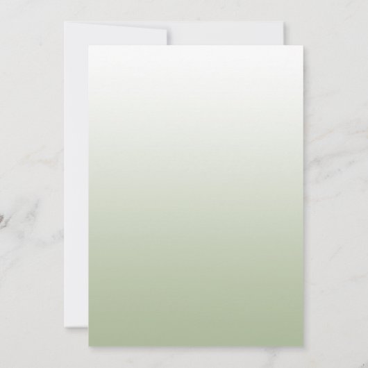 Modern groen Sage Groen Bruiloft Kaart (Achterkant)