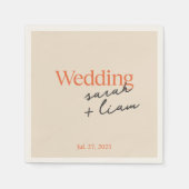 Modern groen script bruiloft servetten (Voorkant)