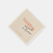 Modern groen script bruiloft servetten (Hoek)