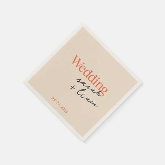 Modern groen script bruiloft servetten (Hoek)