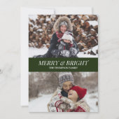 Modern groen script, compact, heldere kerstfoto feestdagenkaart (Voorkant)