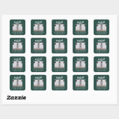 Modern groen script foto afstuderen vierkante sticker (Vel)