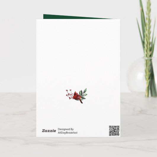 Modern groen script met minimalistisch kerstfeest feestdagen kaart (Achterkant)