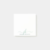 Modern groen script Monogram Initialen Post-it® Notes (Voorkant)
