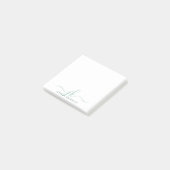 Modern groen script Monogram Initialen Post-it® Notes (Schuin)