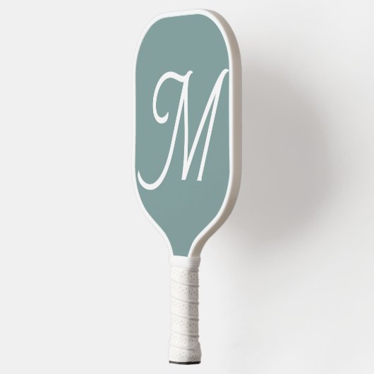 Modern groen script monogram pickleball paddle (Links)