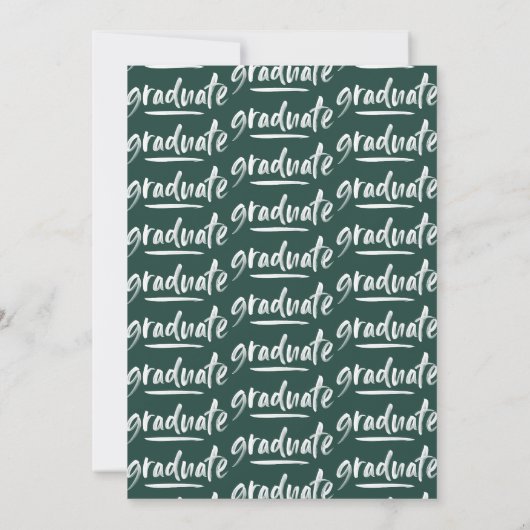 Modern groen script multi foto grad aankondiging (Achterkant)
