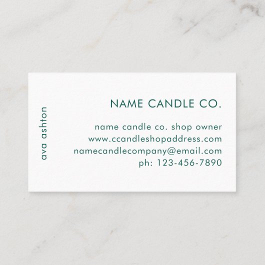 Modern groen Script Professional Visitekaartje (Achterkant)