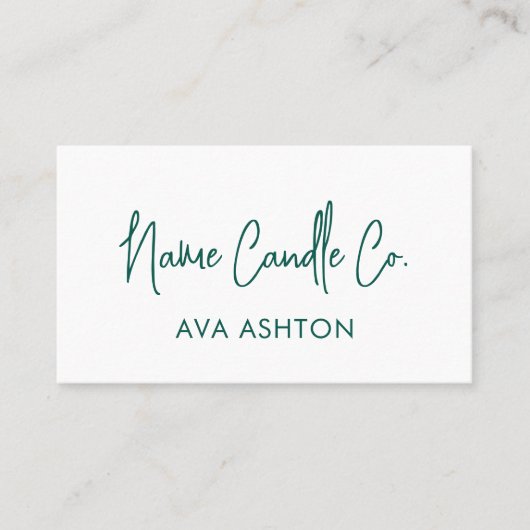 Modern groen Script Professional Visitekaartje (Voorkant)