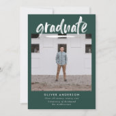 Modern groen script, stijlvol afstuderen kaart (Voorkant)