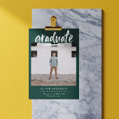 Modern groen script, stijlvol afstuderen kaart