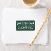 Modern Groen Seizoensgroeten Script Etiket (Insitu)