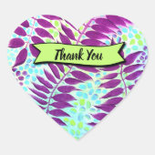 Modern groen Stijlvol Botanisch Hart Sticker (Voorkant)