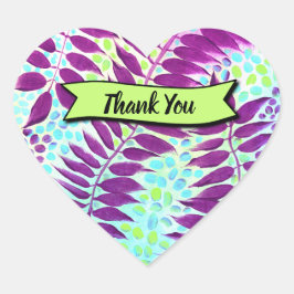 Modern groen Stijlvol Botanisch Hart Sticker