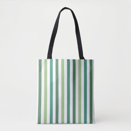 Modern groen strepenpatroon tote bag (Voorkant)