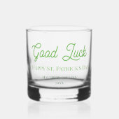 Modern Groen Succes Happy St. Patrick's Day Whisky Glas (Voorkant)