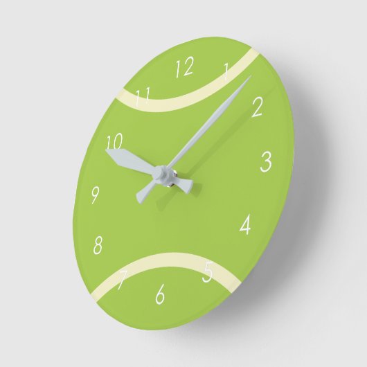 Modern groen tennisbal cadeau ronde klok (Hoek)