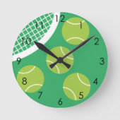 Modern groen tennisbal racket ronde klok (Voorkant)