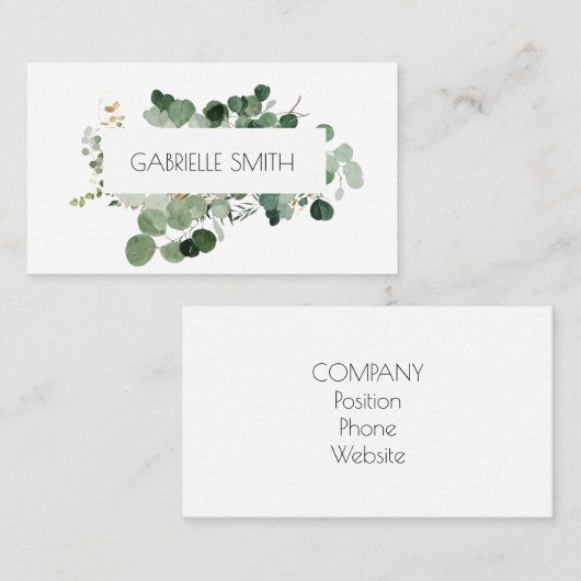 Modern groen Tijdloos Evergreen Visitekaartje (Voorkant / Achterkant)