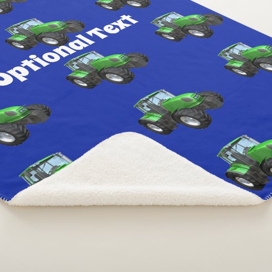 Modern groen tractorpatroon sherpa deken (3/4)