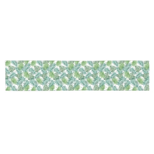 Modern groen tropisch palm leest pattern korte tafelloper (Horizontaal)