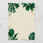 Modern groen tropische bladeren bruiloft diner menu (Achterkant)