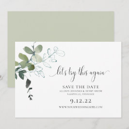 Modern groen Verander de datum van de bruiloft Sav Save The Date