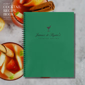 Modern groen Verloving cadeau blanco cocktailrecep Notitieboek