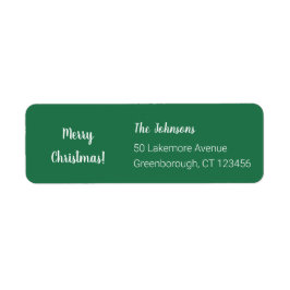 Modern Groen Vrolijk Kerstmis Terugkeeradres Etiket