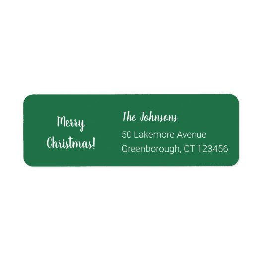 Modern Groen Vrolijk Kerstmis Terugkeeradres Etiket (Voorkant)