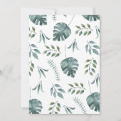 Modern groen Waterverf Safari Baby shower Kaart (Achterkant)