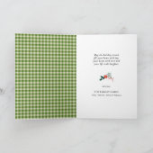 Modern groen wit buffel speldevormig handschrift e feestdagen kaart (Binnen)