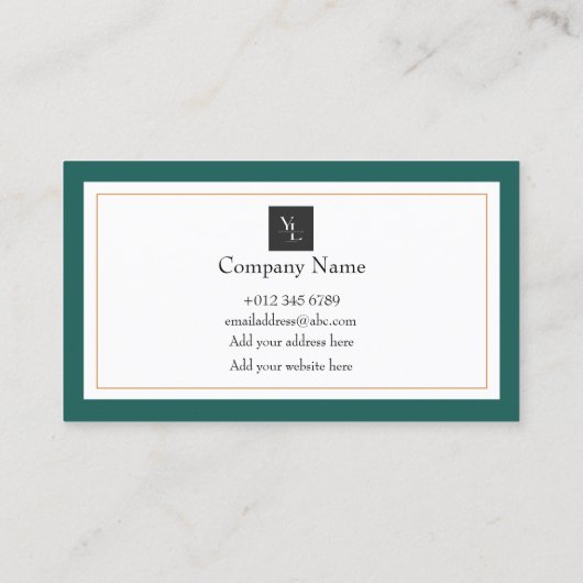 Modern Groen Wit Goud Dank u Kaart Visitekaartje (Achterkant)