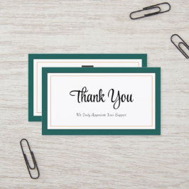 Modern Groen Wit Goud Dank u Kaart Visitekaartje