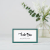 Modern Groen Wit Goud Dank u Kaart Visitekaartje (Staand voorkant)