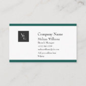 Modern Groen Wit Goud met Logo Visitekaartje (Achterkant)