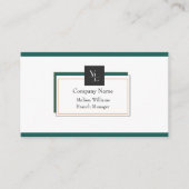 Modern Groen Wit Goud met Logo Visitekaartje (Voorkant)